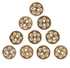 10 Holzknöpfe 1,5 cm, 2-Loch, Motiv Kokos Blume Blüte, braun Produktbild-Vorschau