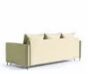 A beige sofa with a light green armrest, shown from the back. Podgląd zdjęcia produktu