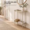 Mica Decorations Myron Bijzettafel Ovaal Beige - Salontafel Productafbeelding-voorbeeld 6