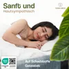 A woman sleeping peacefully on a bed, with text overlay promoting the product's features. Produktbild-Vorschau