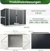 Metalowa szopa narzędziowa COSTWAY 246x193x180cm, 7,5 ㎡ Podgląd zdjęcia produktu 3