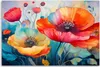 Leinwandbild Blumen Mohnblumen Abstraktion 90x60 Feeby Bunt Produktbild-Vorschau 3