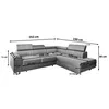 A diagram showing the dimensions of a sectional sofa. Produktbild-Vorschau