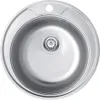 Rundes Einbauspülbecken aus Stahl mit Einzelbecken 49x17cm Produktbild-Vorschau 1