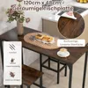 Stół barowy z krzesłami, prostokątny stół barowy 120 cm z 2 Podgląd zdjęcia produktu 3