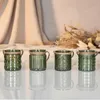 4er Set Windlicht H10cm Glas Grün Khaki Teelichthalter Produktbild-Vorschau 3