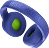 A pair of blue wireless headphones with green ear pads, shown against a white background. Produktbild-Vorschau