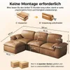 Ecksofa 3-Sitzer mit Longchair 280cm, Weiches Lederoptik Produktbild-Vorschau 8