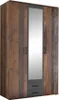 A three-door wardrobe with a full-length mirror in the center door and two drawers at the bottom. Produktbild-Vorschau