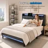 Polsterbett mit LED-Beleuchtung und USB-Ladefunktion, für Produktbild-Vorschau 2