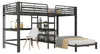 Hochbett 90 x 200 cm , Schwarz , MDF und Metall , Produktbild-Vorschau 11