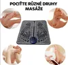 A collage showing an EMS foot massager with various close-up images of feet being massaged. Náhled obrázku produktu