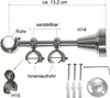 Rohr und Innenlauf Gardinenstange Edelstahl Look, Produktbild-Vorschau 2