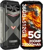 A rugged smartphone is shown next to a screen displaying marketing information and graphics. Produktbild-Vorschau