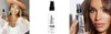 A collage of three images featuring a tanning mist product. The left image shows a woman holding the product, the center image is a product shot of the mist bottle, and the right image shows a close-up of a woman holding the product. Produktbild-Vorschau
