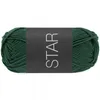 A ball of green yarn with a black label. Produktbild-Vorschau