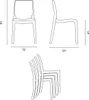 Technical drawings of chairs with dimensions. Produktbild-Vorschau