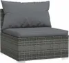vidaXL 4-tlg. Garten-Lounge-Set mit Kissen Poly Rattan Grau Produktbild-Vorschau 3