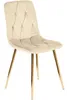 Eleganter Esszimmerstuhl Samt Beige mit goldfarbenen Produktbild-Vorschau 5