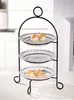 Etagere aus Metall mit 3 Glastellern, Retro Gebäckständer, Produktbild-Vorschau 2