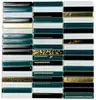 Piastrelle di mosaico in vetro verde e oro, rivestimento in Anteprima dell’immagine prodotto 2
