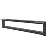 A black metal furniture leg with a rectangular frame and mounting plates on top. Voir les images du produit