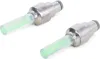 Two green LED bicycle valve caps on a white background. Náhľad obrázku produktu