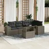 The Living Store 6-tlg. Garten-Sofagarnitur mit Kissen Grau Produktbild-Vorschau 2