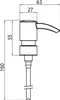 A technical drawing of a soap dispenser pump with dimensions indicated. Podgląd zdjęcia produktu