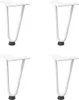 Four white hairpin legs for furniture, arranged in a 2x2 grid on a white background.