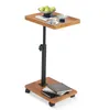 Beistelltisch mit Rollen Höhenverstellbar (45-80cm) Holz Produktbild-Vorschau 7