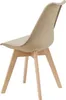 A single beige chair with wooden legs on a white background. Náhled obrázku produktu