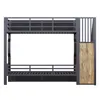 Hochbett 90x200 cm mit LED-Beleuchtung & Treppe, Etagenbett Produktbild-Vorschau 7