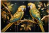 Leinwandbild Papageien Vögel Gold 90x60 Feeby Gold bild für Produktbild-Vorschau 3