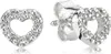A pair of heart-shaped stud earrings with clear stones, shown against a white background. Anteprima dell’immagine prodotto