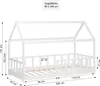 Homestyle4u Kinderbett Weiß 90x200cm Hausbett Produktbild-Vorschau 3