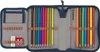 A pencil case filled with colored pencils and a ruler. Voir les images du produit