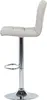 A side view of a single beige bar stool with a silver base and footrest, isolated on a white background. Náhled obrázku produktu