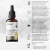 A bottle of Lion's Mane extract with accompanying text and icons. Produktbild-Vorschau