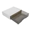 A white and gray plastic drawer organizer with one drawer partially pulled out, shown against a white background. Podgląd zdjęcia produktu