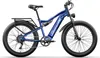A blue electric mountain bike is shown against a white background. Produktbild-Vorschau