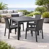 Gartentisch King Eckig Anthrazit 79x79x72cm Rattan-Optik Wetterfest Voir les images du produit