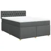 Boxspringbett mit Matratze Dunkelgrau 140x190 cm Stoff Produktbild-Vorschau 1