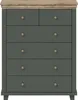 A chest of drawers with a wooden top and gray drawers. Podgląd zdjęcia produktu