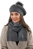 Vivisence Baskenmütze Damen mit bommel Universalgröße - Produktbild-Vorschau 3