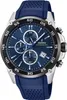 A close-up studio shot of a blue Festina chronograph watch with a blue rubber strap. Náhled obrázku produktu