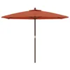 Parasol avec mât en bois Terracota 299x240 cm Voir les images du produit 3