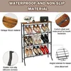 Schoenenrek, smal, metalen, 4 niveaus, stapelbaar, zwart, Productafbeelding-voorbeeld 3