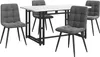 Sweiko 140x80cm Schwarz Esstisch mit 4 Stühlen Set,Moderne Produktbild-Vorschau 4