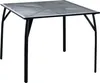 A square outdoor table with a mesh top and black metal legs, shown against a white background. Náhled obrázku produktu